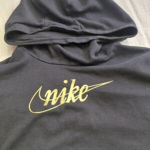 Nike Black Hoodie with Gold Logo